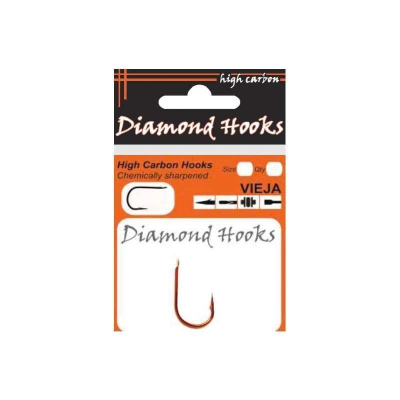 ANZUELO VIEJA ROJO "DIAMOND HOOKS" Nº17 (12PCS)
