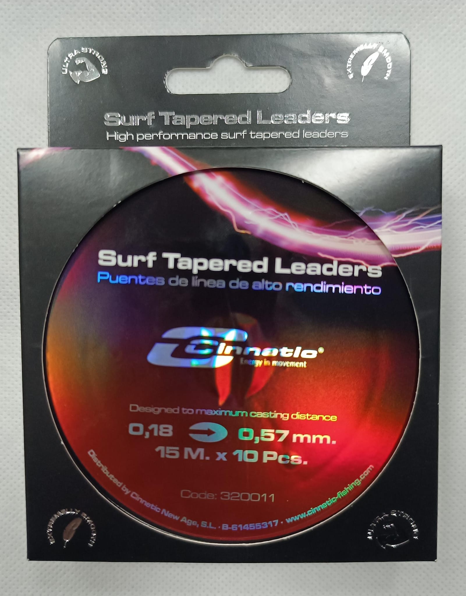 PUENTE SURF TAPERED LEADERS 15X10 - RED 0,18