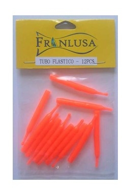 TUBO PLÁSTICO - RECLAMO ANZUELO - ROJO DE SILICONA 3MM (12PCS)