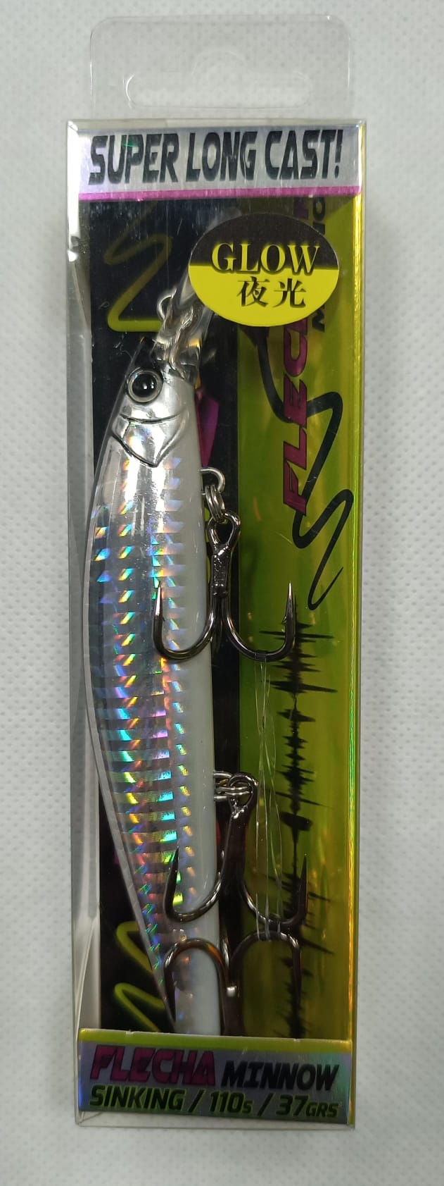 SEÑUELO FLECHA MINNOW SINKING GLOW - 110S-37GRS/ BOGA HOLOGRAPHIC