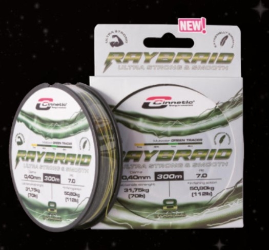 HILO TRENZADO - CINNETIC NEW RAYBRAID 8 HEBRAS -  0,47MM - 1200M