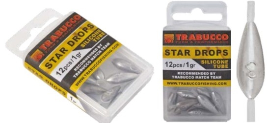 PLOMO CON TUBO DE SILICONA TRABUCCO - STAR DROPS SILICONE 8.0GR (8PCS)