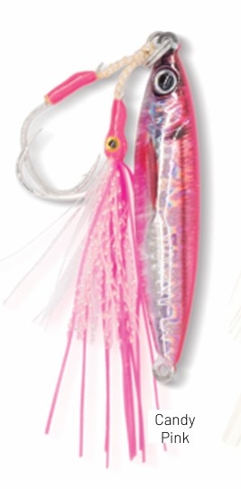 JIG TUGNSTEN - AZ TRADING - 40 GRS GLOW DOUBLE ASSIST HOOK - COLOR CANDY PINK
