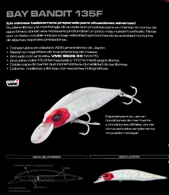 SEÑUELO CINNETIC - MODELO BAY BANDIT 135F - 20GR - COLOR Nº8 BLODY CLOWN