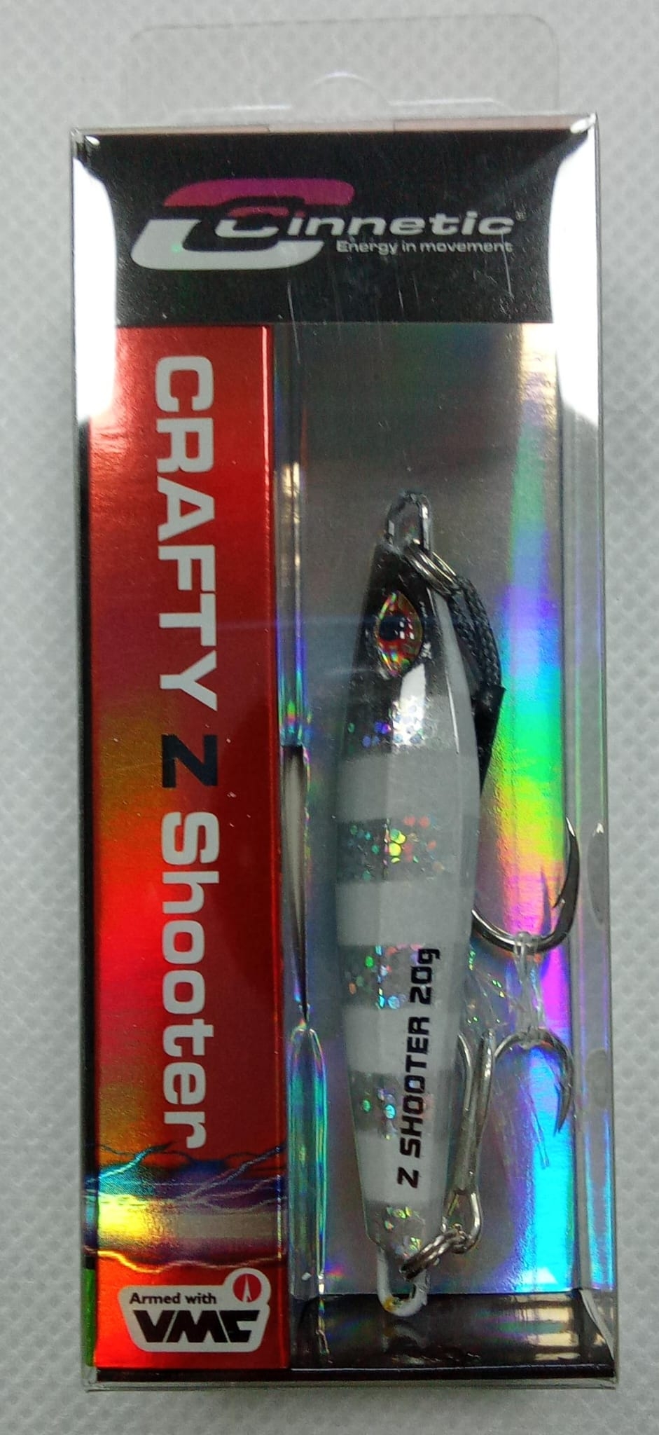SEÑUELO CINNECTIC - MODELO CRAFTY Z SHOOTER 20G - COLOR Nº24 - GLOW ZEBRA SILVER