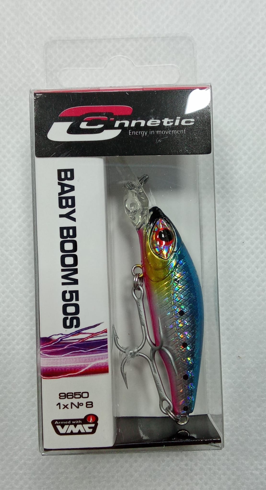 SEÑUELO CINNETIC - MODELO BABY BOOM 50S - 4G - COLOR Nº:19 -BLUE SARDINE ELECTRIC PINK