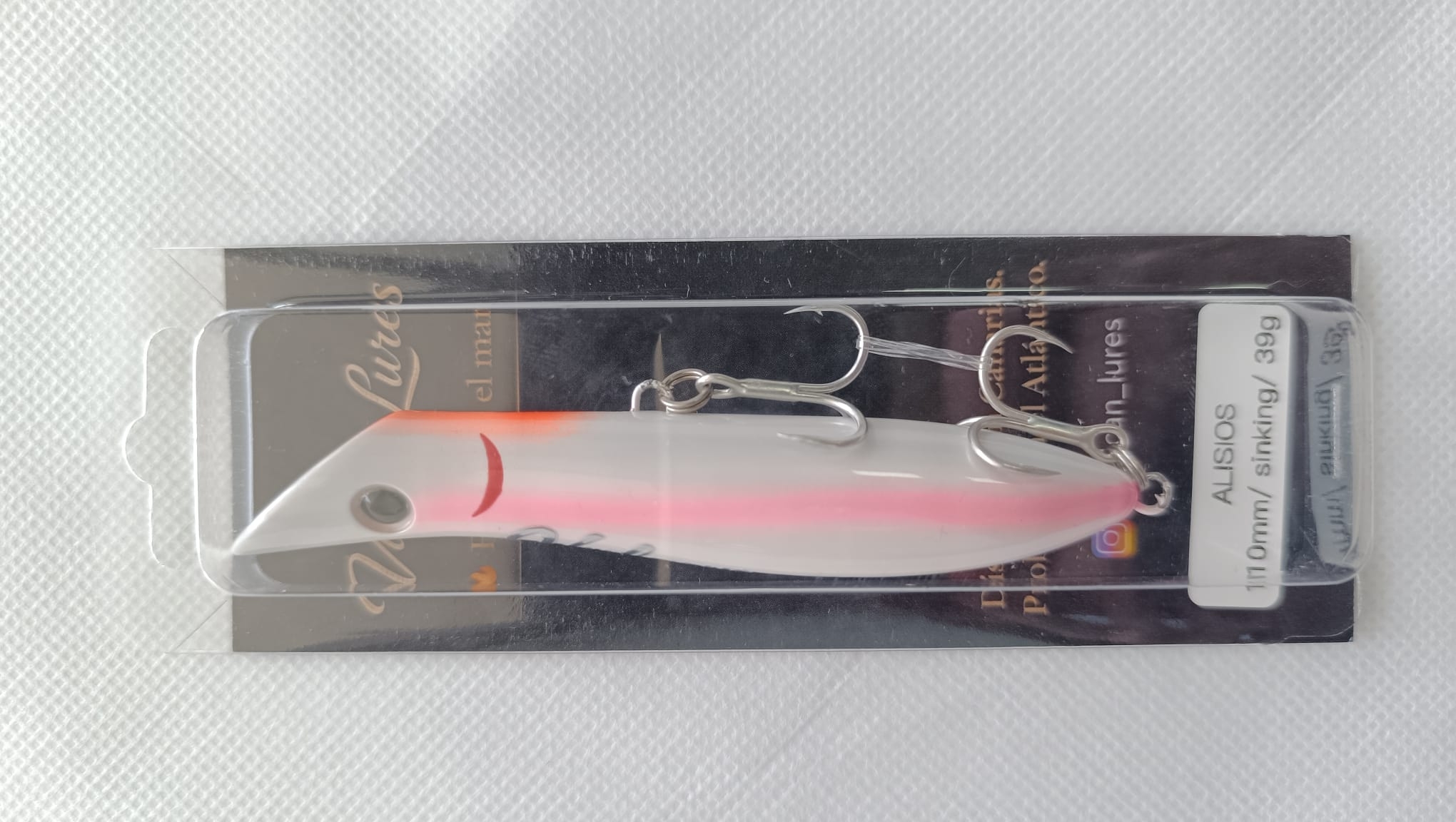 SEÑUELO VULCAN LURES - MODELO ALISIOS RAYA ROSA - 110M / SINKING /  39G