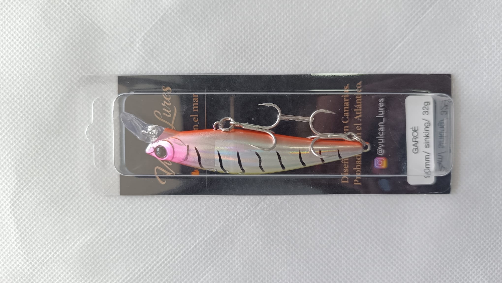 SEÑUELO VULCAN LURES - MODELO GAROÉ TIGRETÓN PINK 90MM / SINKING / 32G