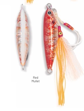 JIG FAST - AZ TRADING - 10 GRS GLOW DOUBLE ASSIST HOOK - COLOR RED MULLET