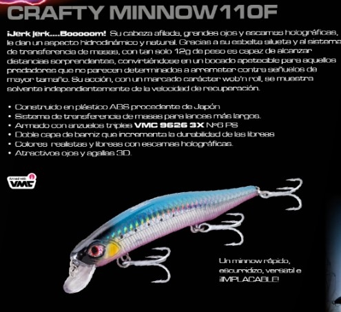 SEÑUELO CINNETIC - MODELO BAY BANDIT 110F - 12GR - COLOR Nº19 BLUE SARDINE-ELECTRIK PINK