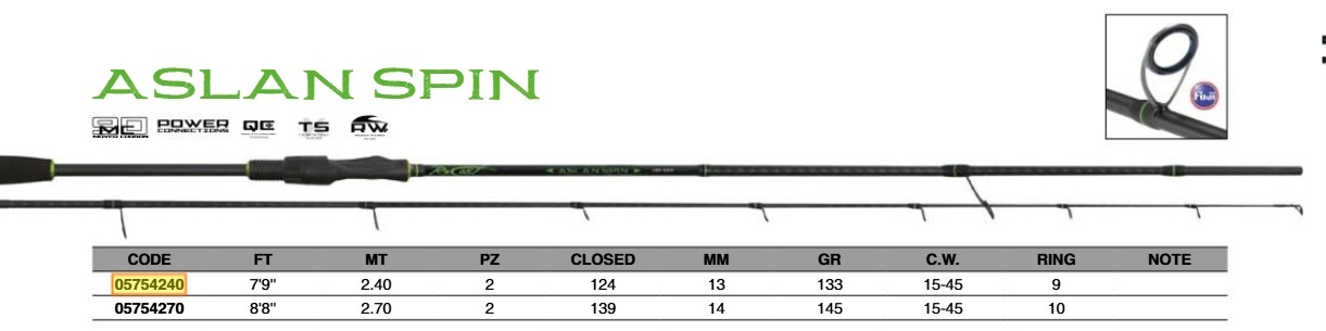 CAÑA MAVER ASLAN SPIN 2.40MT
