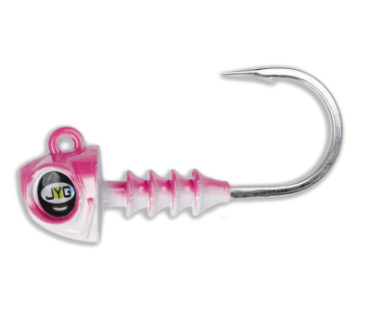 SEÑUELO JYG - CABEZA PLOMADA SWYM - 4 INCHES -1/2 - COLOR — FLAMINGO (3 PIEZAS)